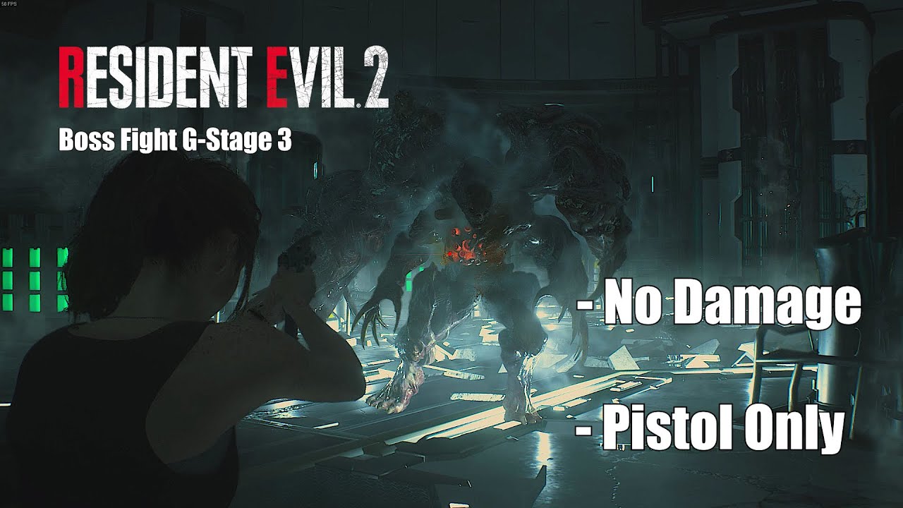 Resident Evil 2 - Boss Fight G-Stage 3 - No Damage - Pistol Only