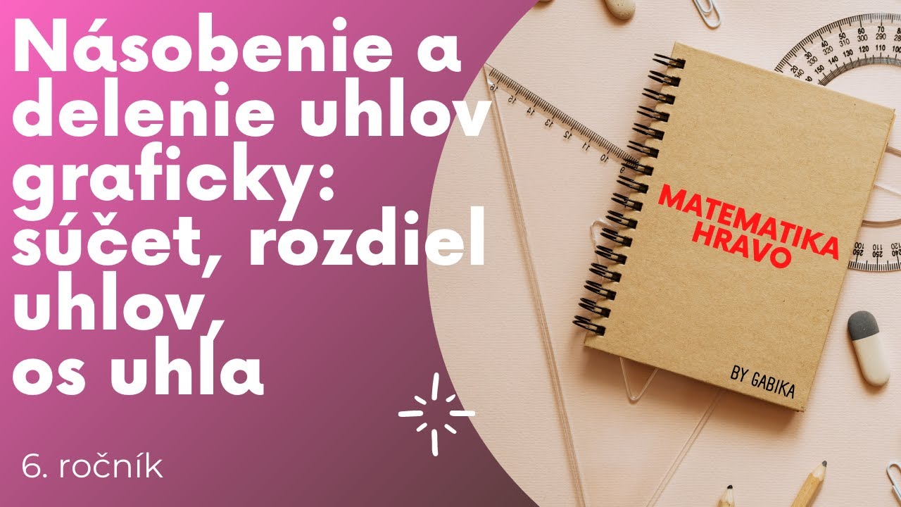 Násobenie a delenie uhlov graficky, súčet, rozdiel uhlov, os uhla