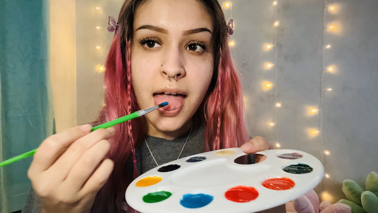 ASMR| spit painting you with edible paint🎨🖌️(mouth sounds)