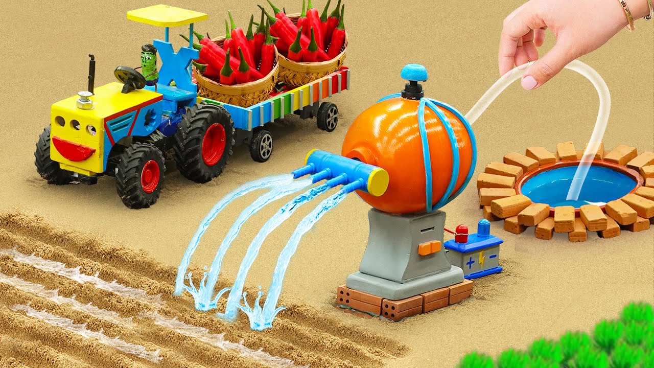 DIY Tractor making Next-gen High-tech Water Pump for farm | Science Project | HP Mini DIY Tractor
