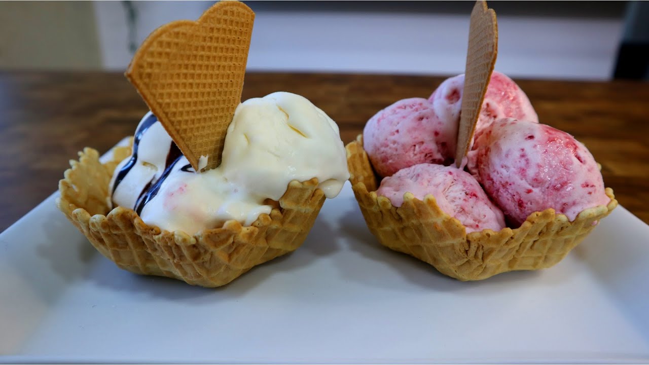 Receita de Gelado Caseiro de Morango e Baunilha