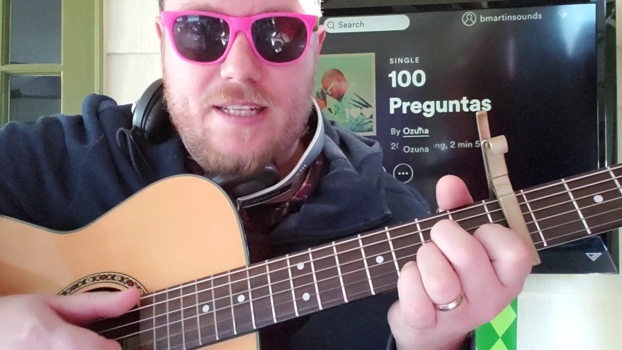 Comó Tocar 100 Preguntas Ozuna guitar tutorial beginner lesson easy chords