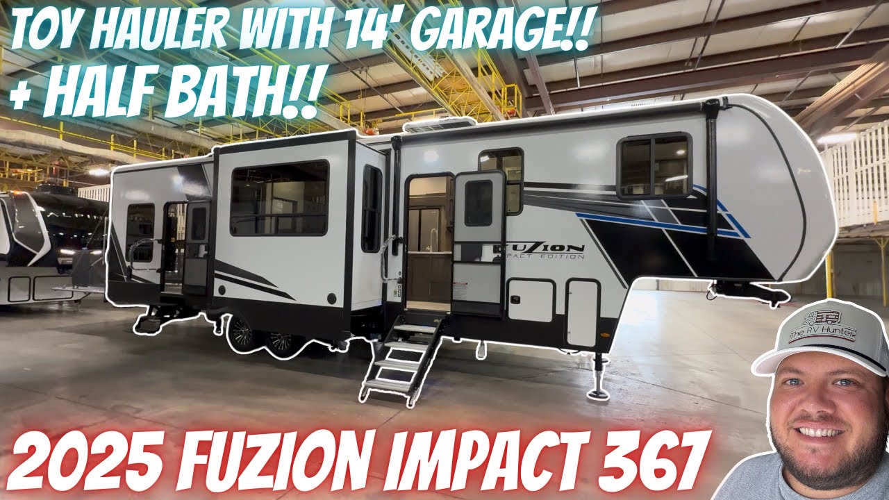 2025 Fuzion Impact 367 | Half Bath Toy Hauler with a 14&rsquo; Garage!