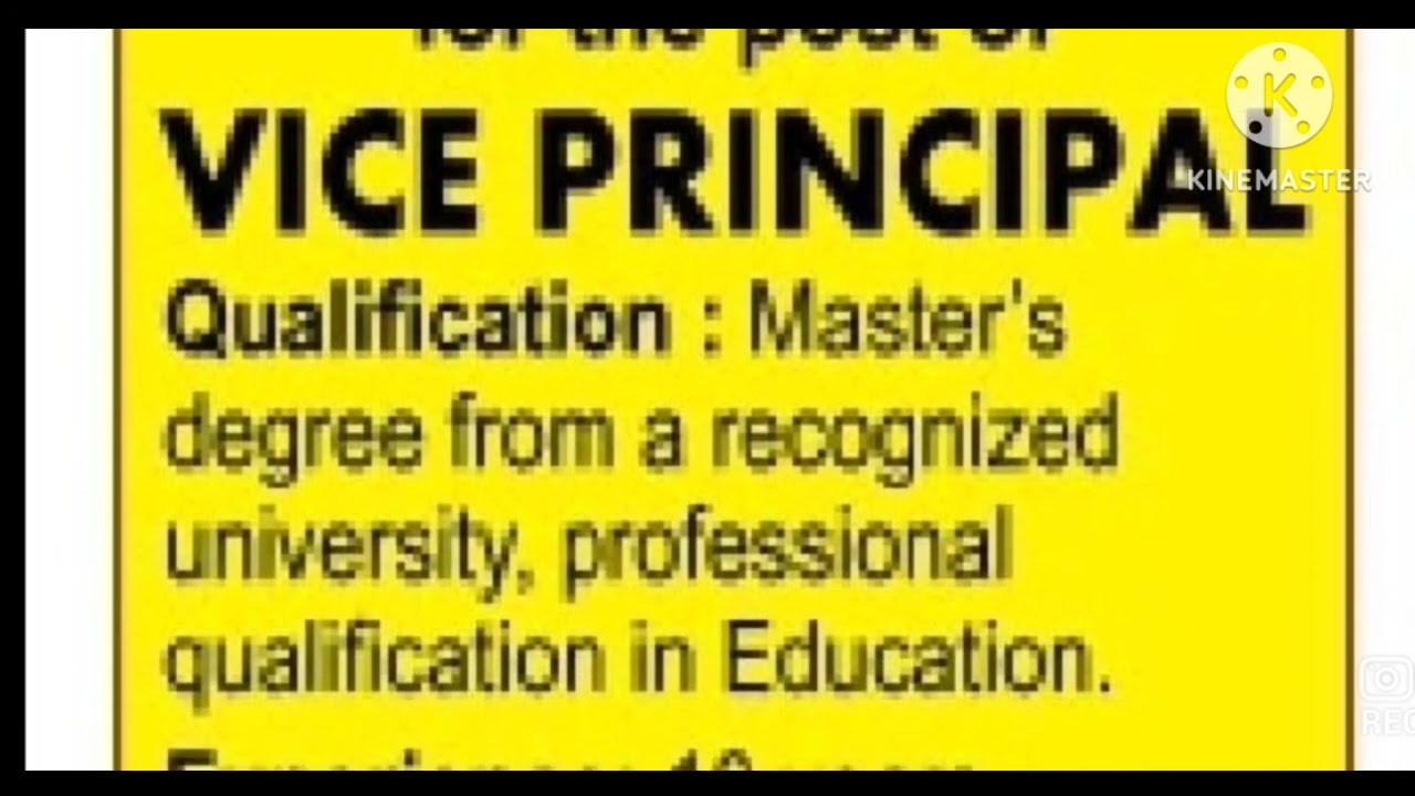 Vice principal vacancy I School vacancy 2023 I Apply from all india