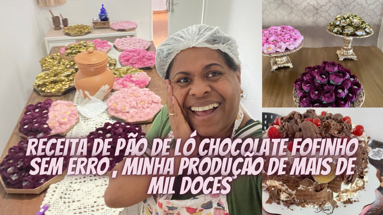 Receita de pão de ló de chocolate fofinho , fiz uma encomenda de mais de 1000 doces finos