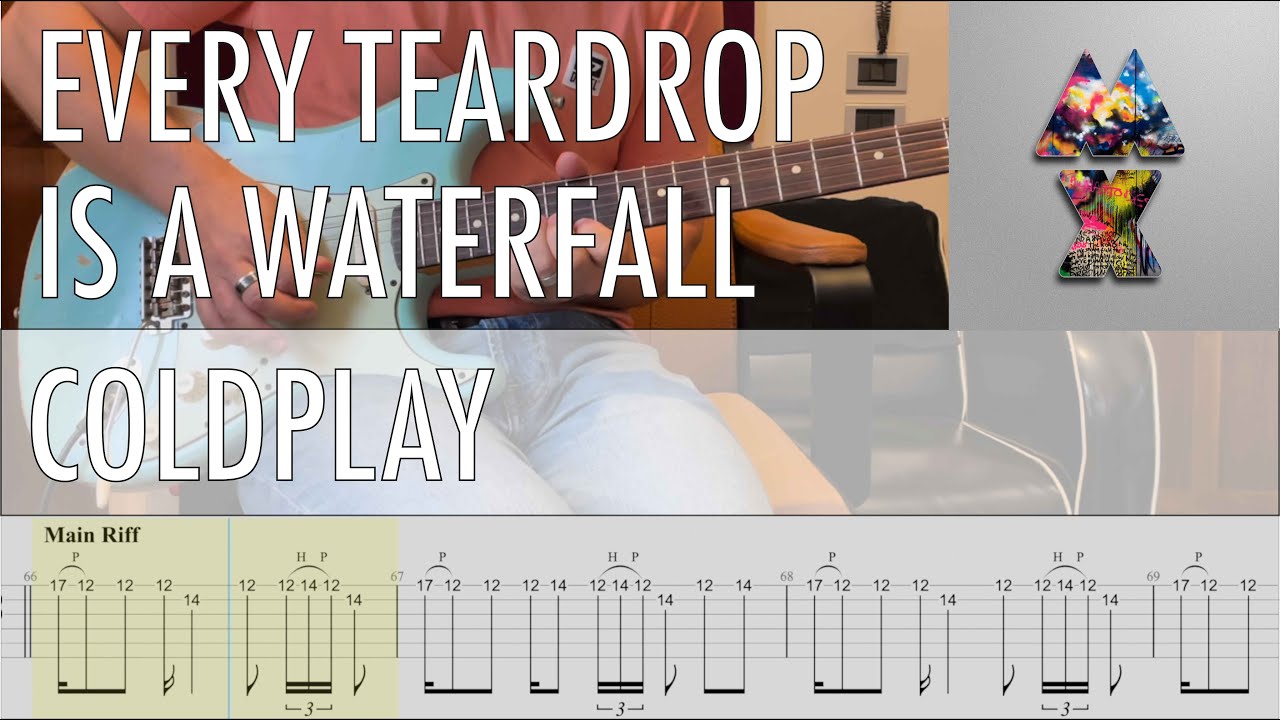 Every Teardrop Is A Waterfall Coldplay Cover • Guitar Tab • Tutorial • Lesson