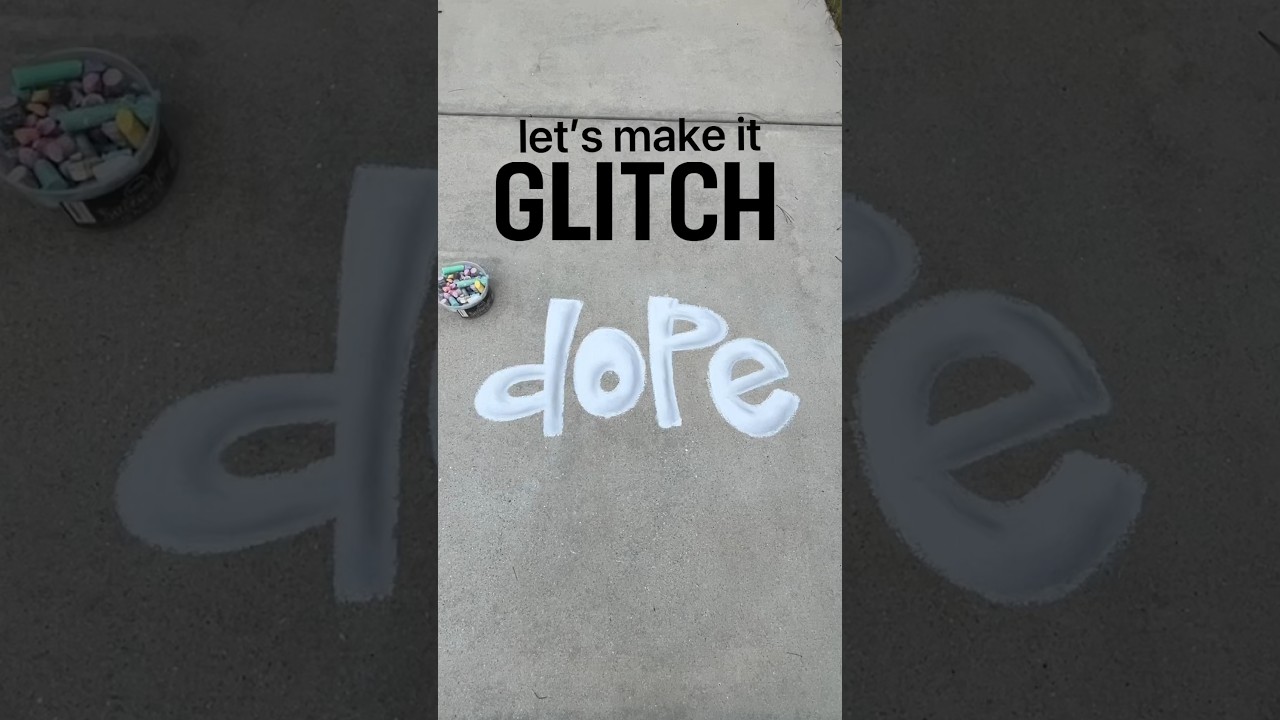 Glitch Art Tutorial with Dope Chalk Lettering #letteringart #shorts