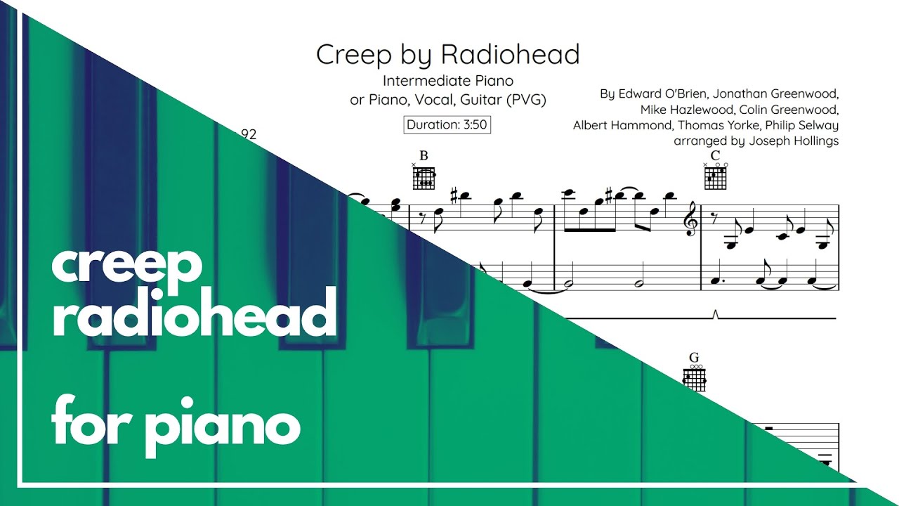 Creep &ndash; Radiohead Piano Solo (Intermediate/Advanced) | Sheet Music Preview + Lyrics