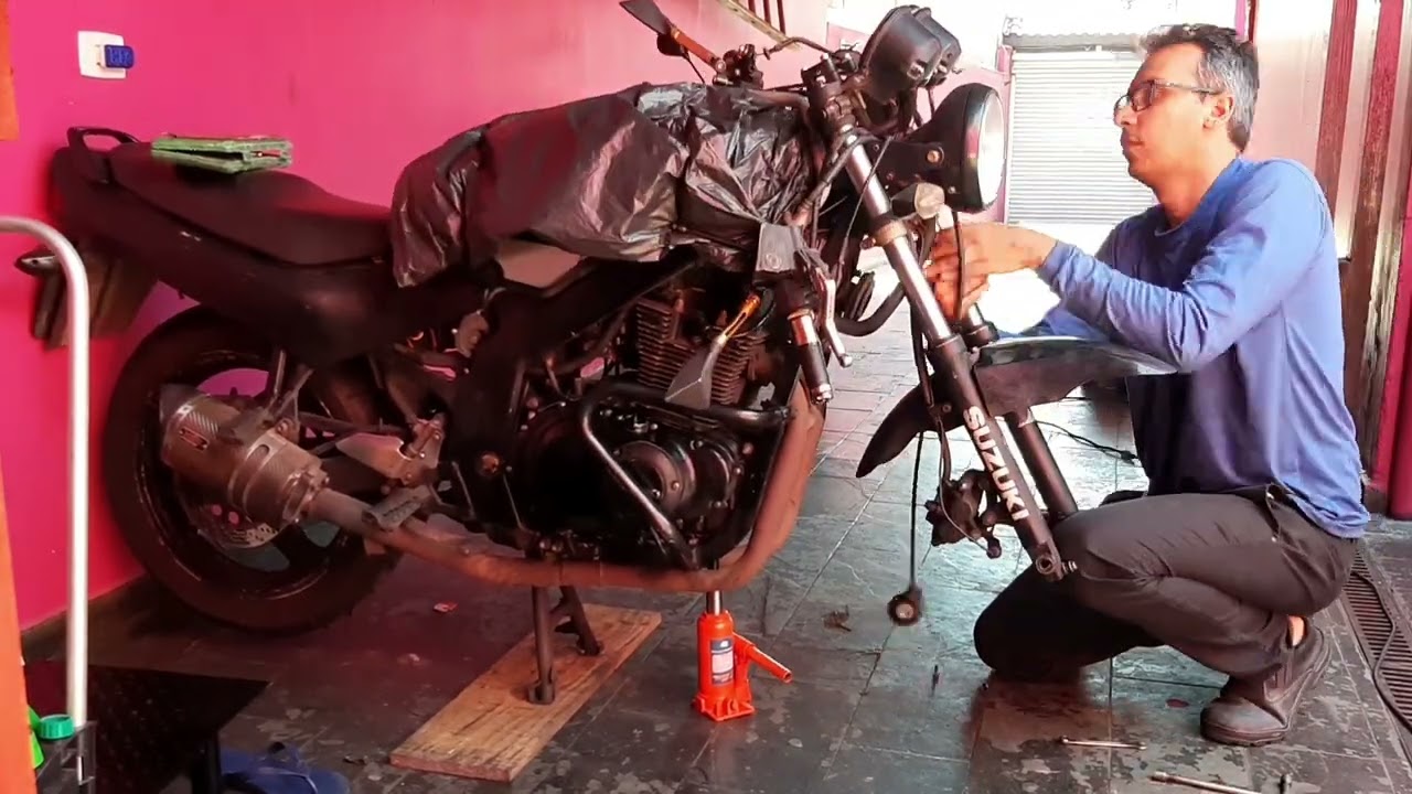 GS500 E : ep01 reforma. apresentação  e suspensão invertida da comet
