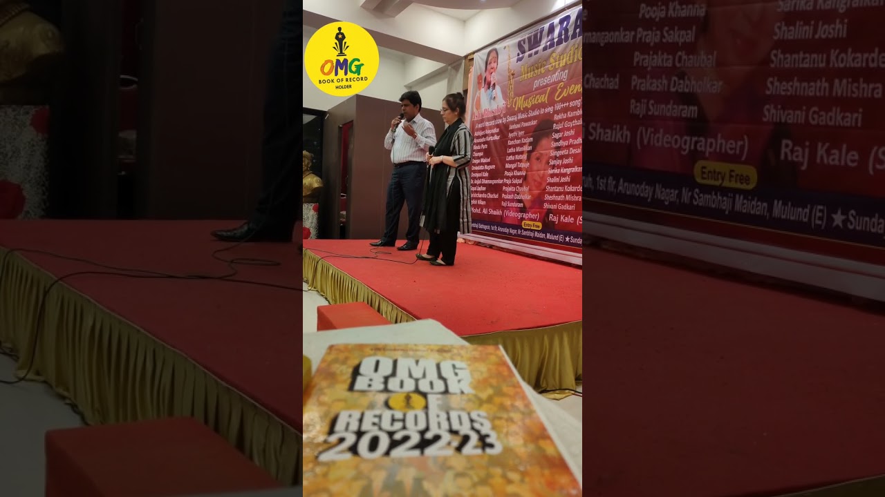 OMG BOOK OF RECORDS | WORLD RECORD EVENT | MARATHON OF ASHA BHOSALE SONG | OMG BOOK OF WORLD RECORDS
