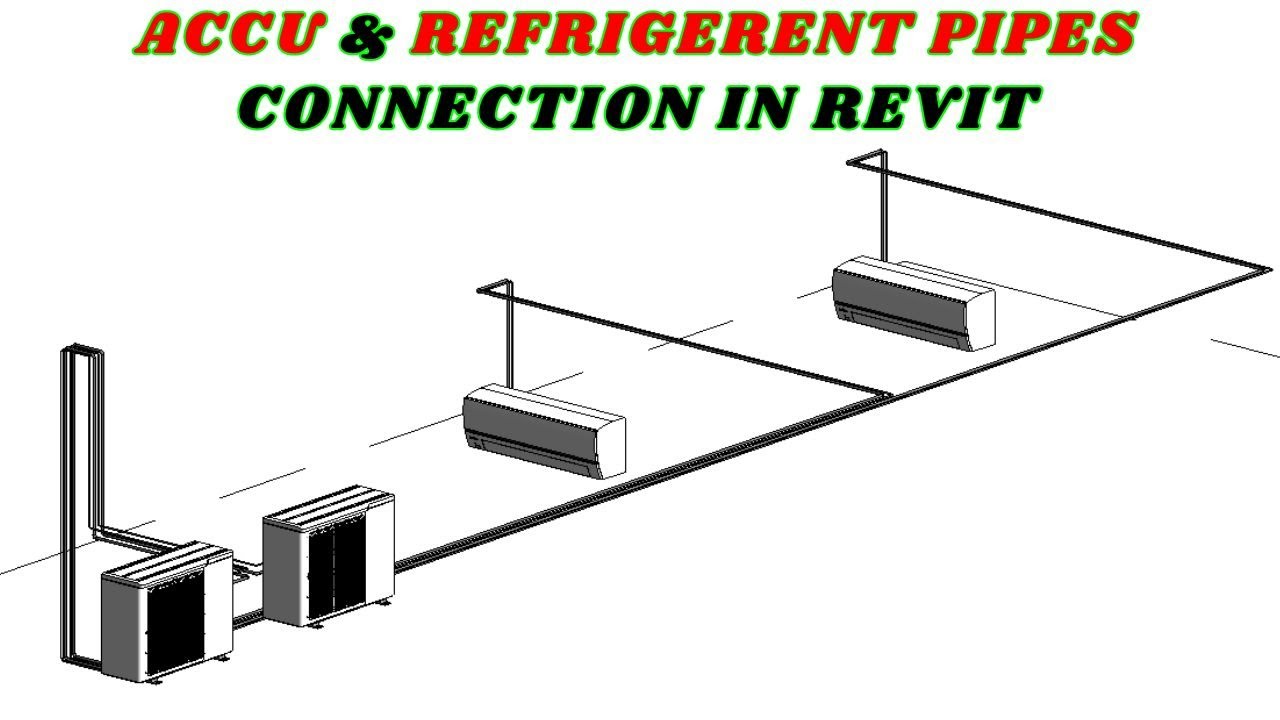 ACCU & Refrigerant Pipes In Revit | Revit MEP Tutorials | #hvac #mep #revitmep #pipesystem