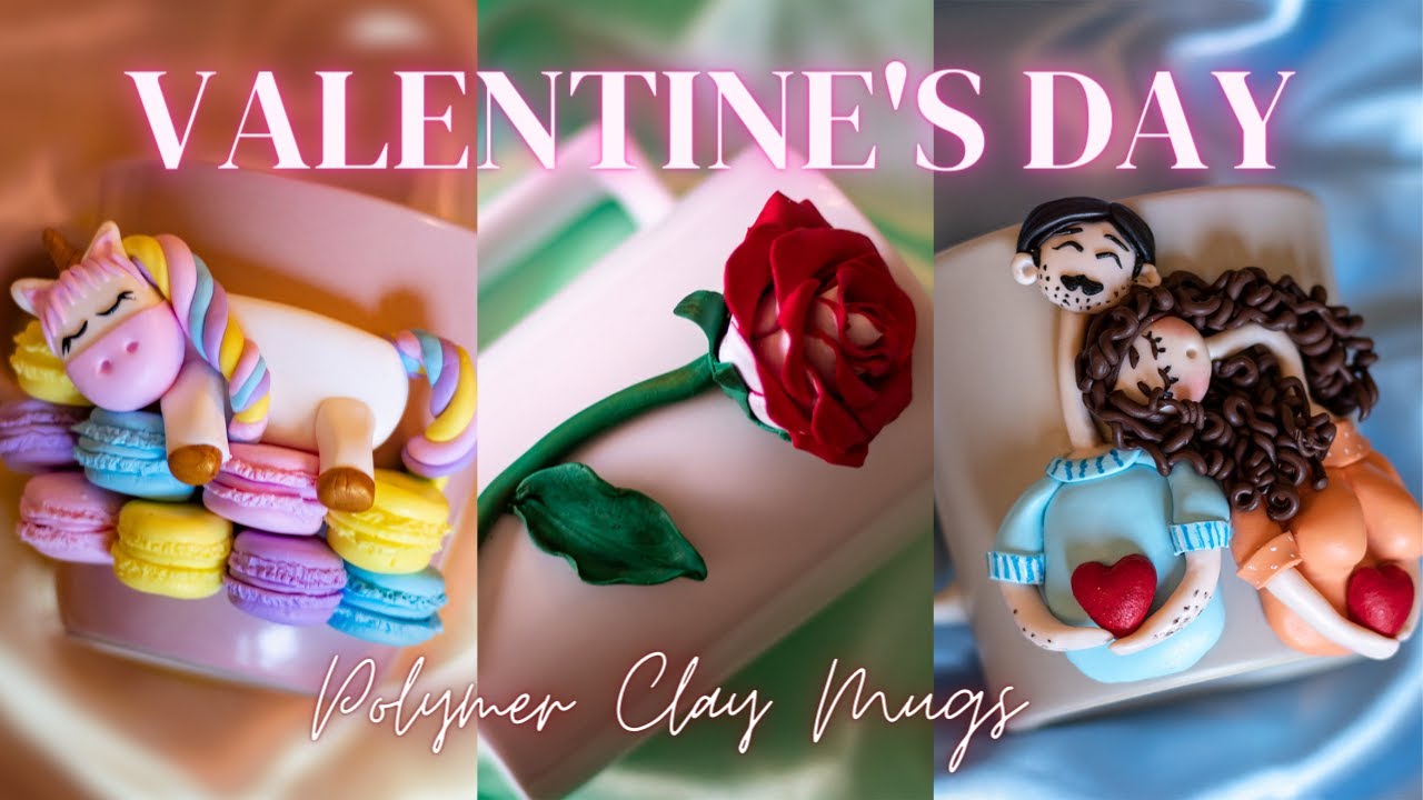 3 Polymer Clay Valentine's Day Mug Ideas / Tutorials