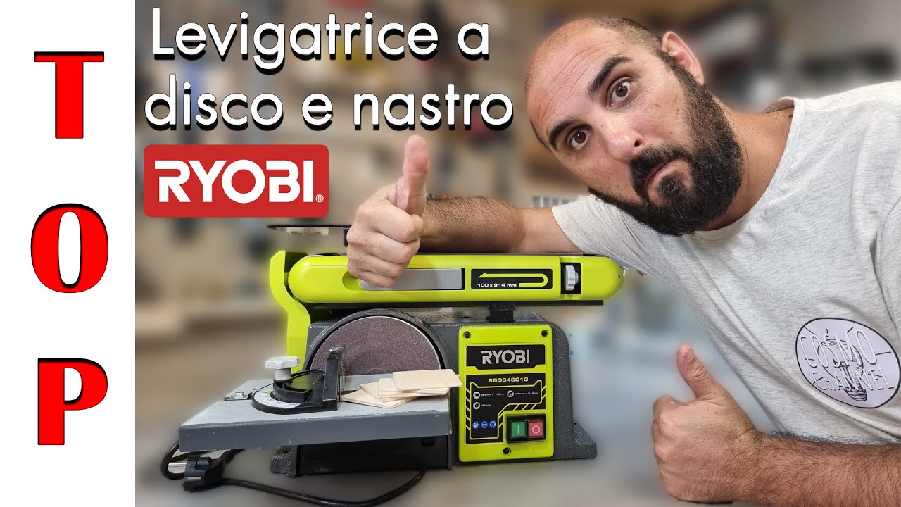 Levigatrice a disco e nastro Ryobi 370W. Ottimo dopo l'uso di una CNC! Costa poco ma funziona!