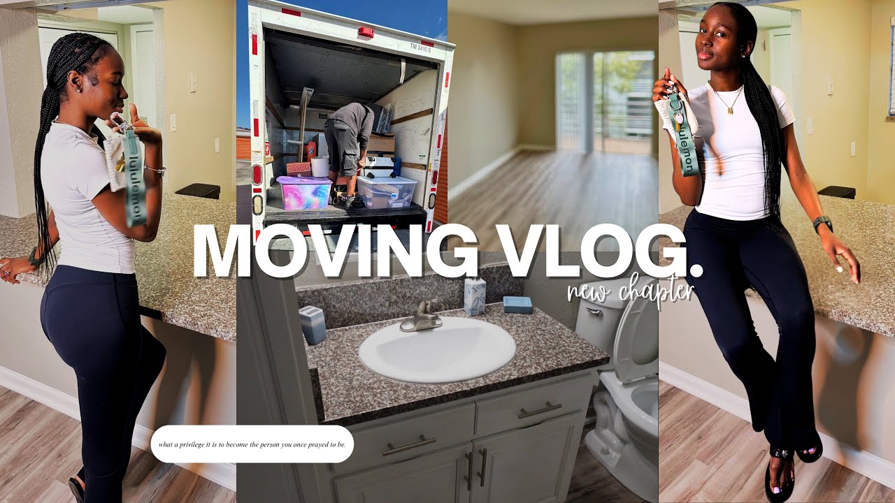 MOVING VLOG: NEW Apartment Tour! Key Pickup, Shopping, Unpacking, Haul & Cleaning | moving series. 🏡