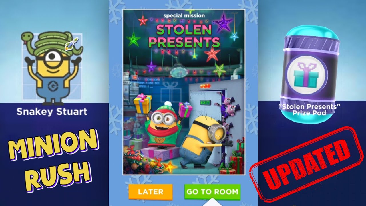 Minion Rush Updated STOLEN PRESENTS New Special Mission & New Prize Pod