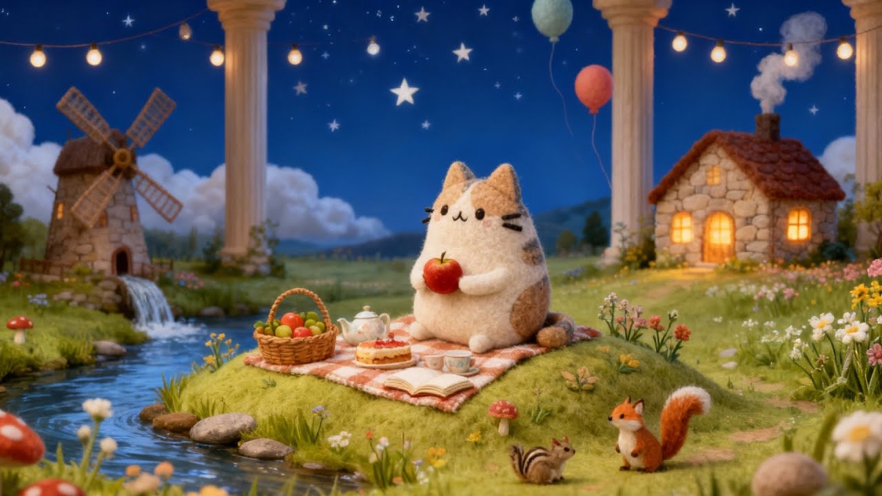 Starry Night Picnic Ambience ✨ Lofi Jazz to Relax & Dream