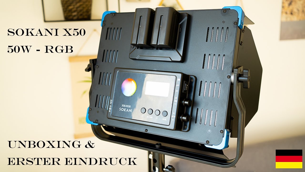 Unboxing und erster Eindruck von Sokani X50 / 50W RGB-LED Videolicht