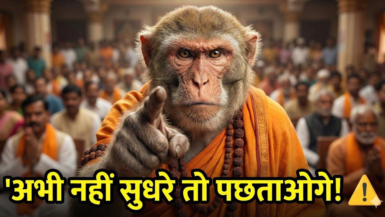 जीवन में बस यह एक गलती मत करना 🙏 | बंदर बाबा ने खोली सबकी आँखें😡😡#aicharacter 
