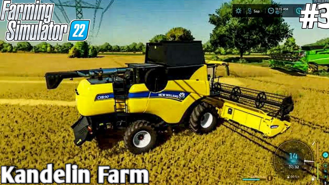 Barley Harvesting | 2 Combine | Kandelin Farm Ep#3 | FS22