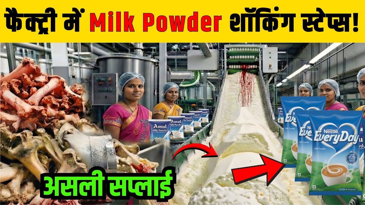 फैक्ट्री में Milk Powder कैसे बनता है ? | Inside a Milk Powder Factory (Shocking Steps!)