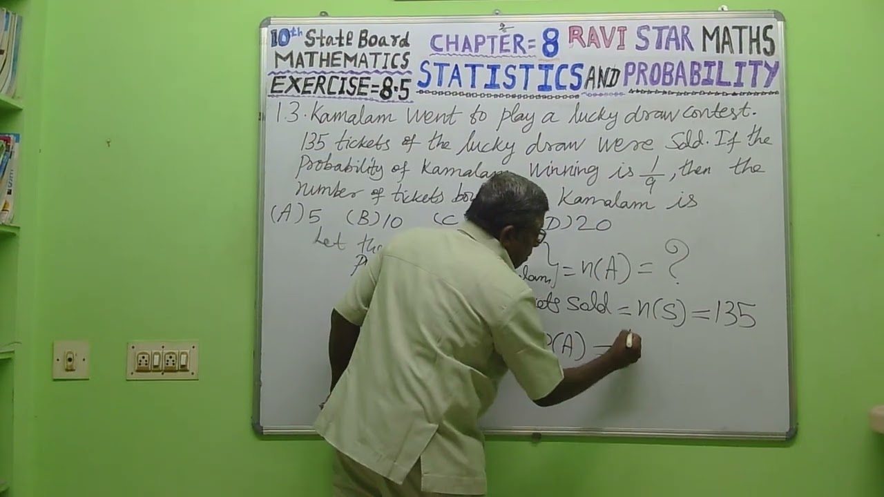 RAVI STAR MATHS,(10th Maths),(STATE BOARD),{STATISTICS & PROBABILITY},[EXERCISE=8.5],Q.13