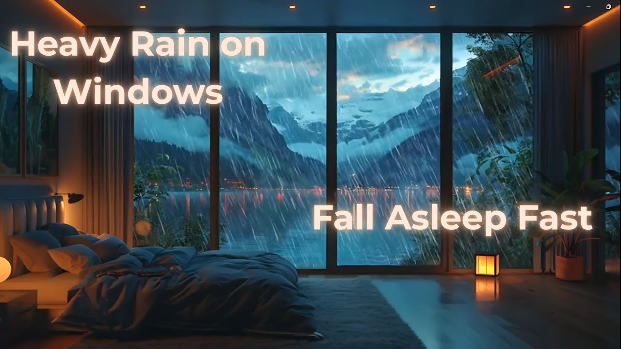 Fall Asleep Faster Tonight 💤 | Heavy Rain on Windows for Deep Sleep (7 Hours)