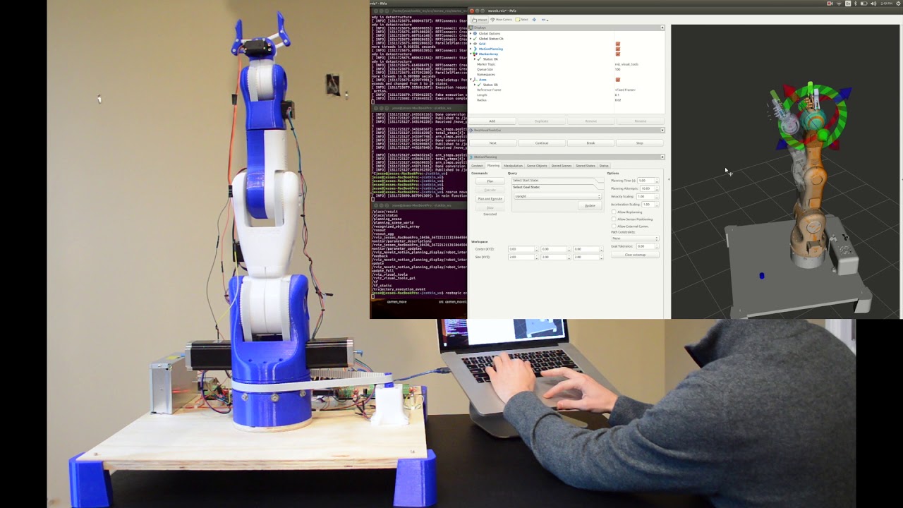 3D Printed Robotic Arm controlled with Arduino & ROS