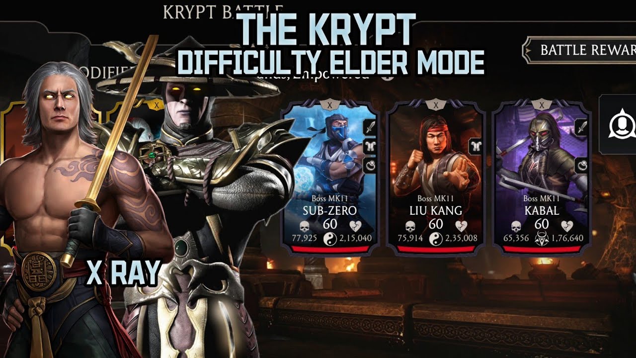 The Krypt Difficult elder mode with Gold team | Mk mobile