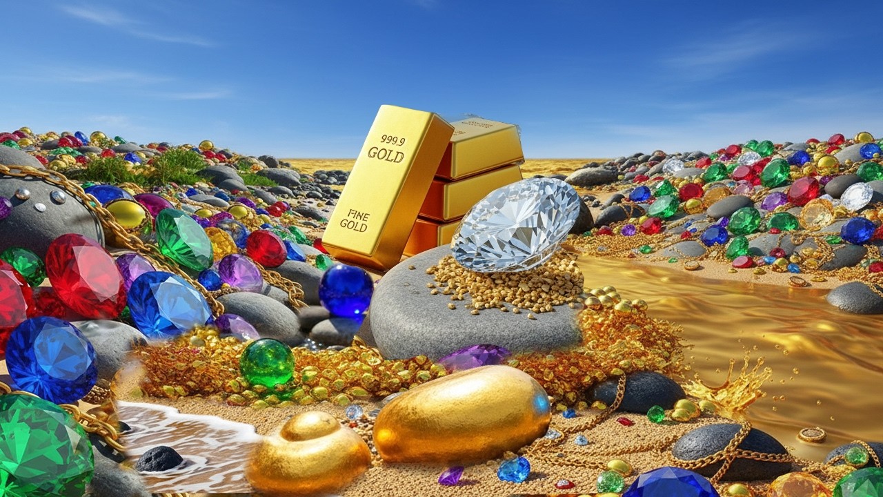 Treasure hunting paradise - found crystals, gold, and rare stones.
