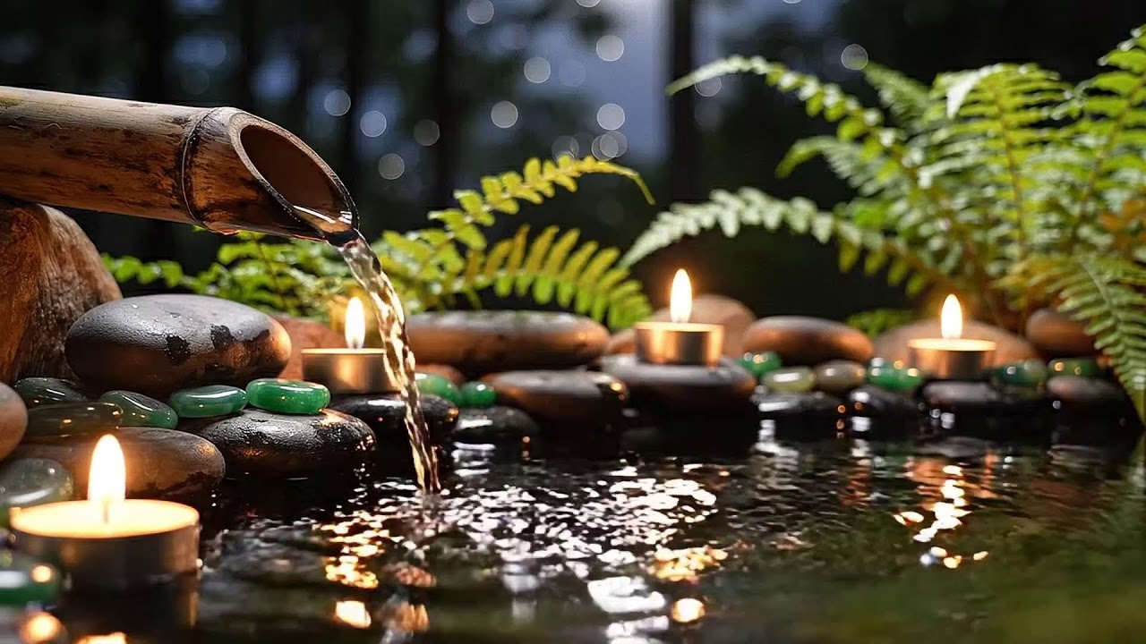 Relaxing Music Relieves Stress & Anxiety 🌿 Healing Piano + Bamboo Water Fountain