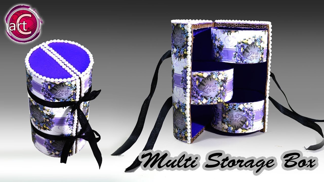 Best out of waste | Recycle | Tape roll Multi Storage Box| DIY  | Art with Creativity 218