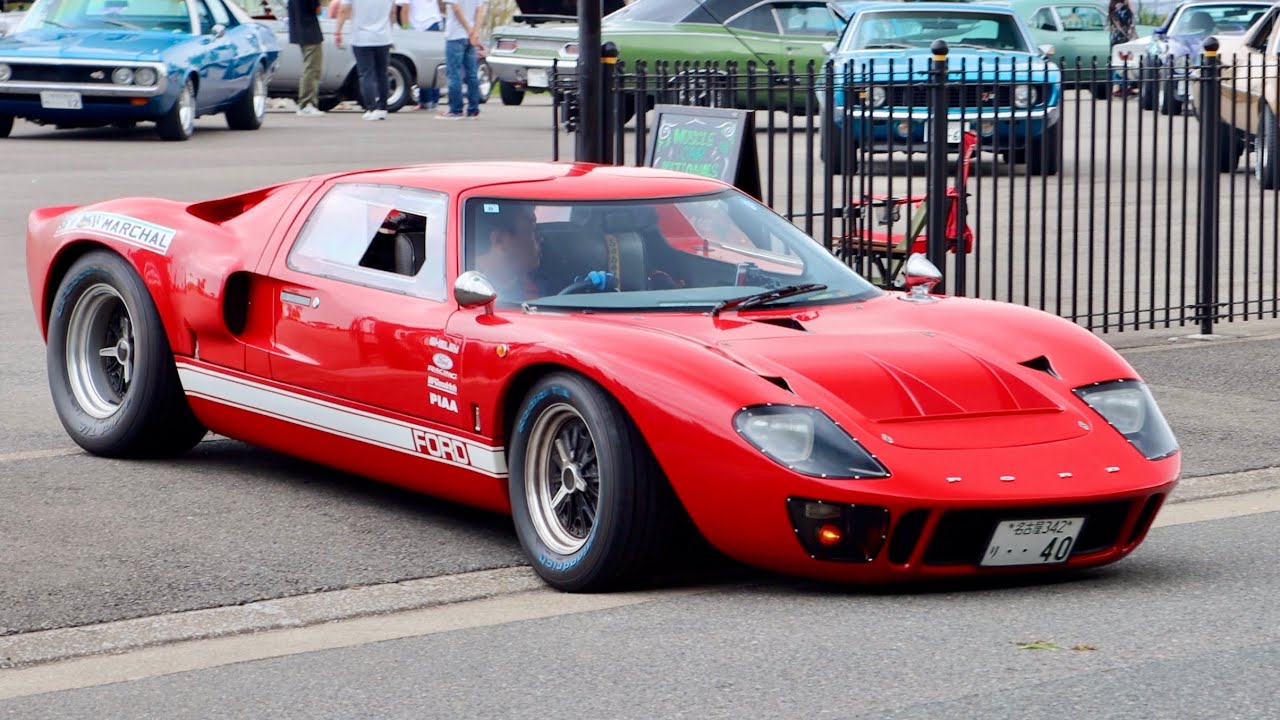 【段差ギリギリ】アメリカンなマッスルカー達が搬出!!/4K/muscle car nationals/GT40/アメ車/mustang/camaro/sound/corvette