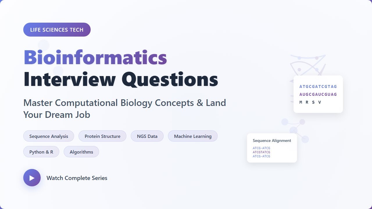 Bioinformatics Interview Questions: Complete Guide for Computational Biology Jobs