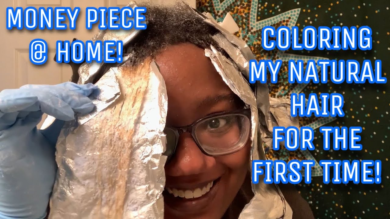 COLORING MY NATURAL HAIR FOR THE FIRST TIME! AT HOME 😱 | MONEY PIECE ON CURLY HAIR | Curly Tells