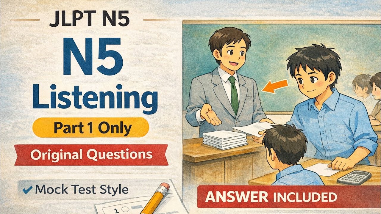 🎧 JLPT N5 Listening | Part 1 (Original Questions)