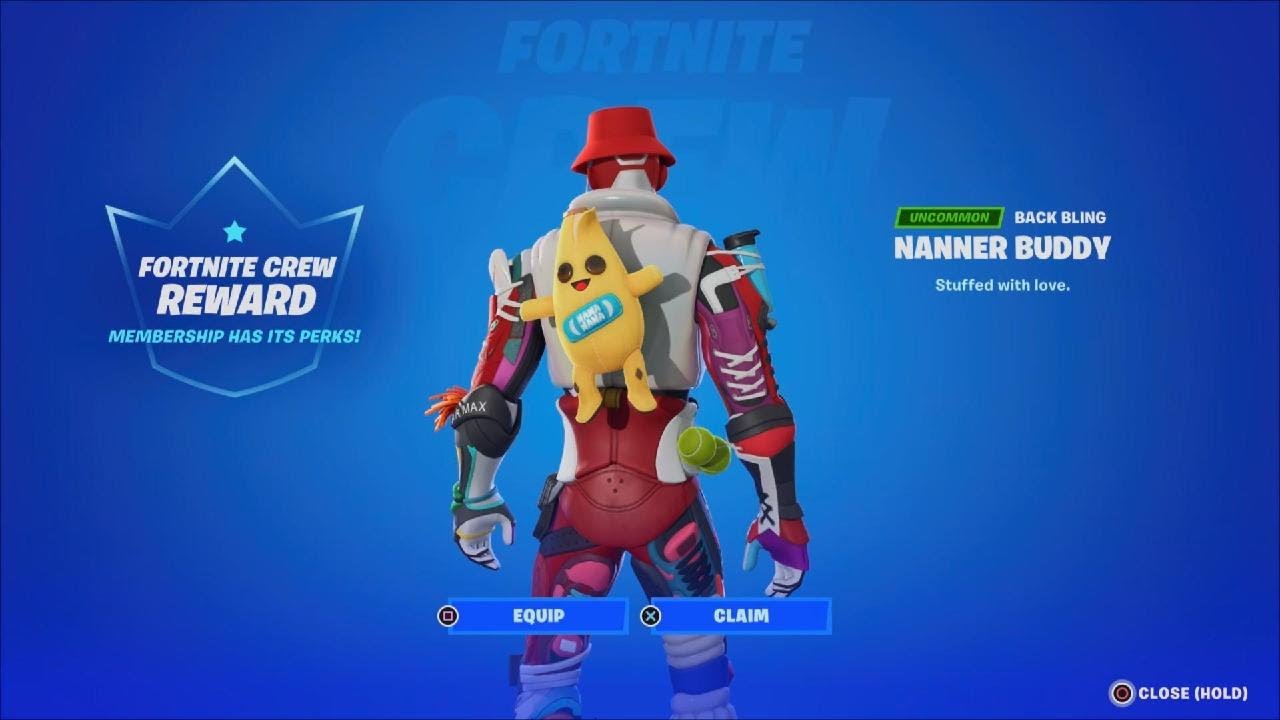 FREE Exclusive Nanner Buddy Back Bling For Fortnite Crew Members ONLY!