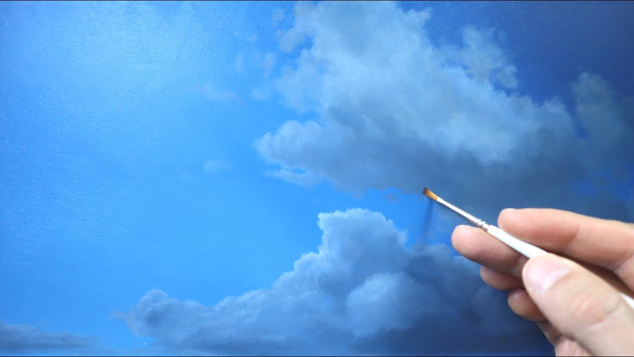 How to paint clouds - realistic cloud painting detail tutorial