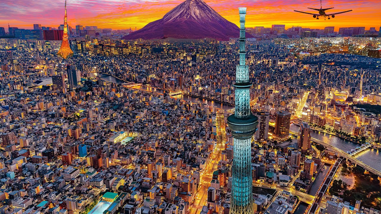 【4K】夕暮れの東京夜景を空から眺める旅｜感動BGM×TOKYO SKY WALK