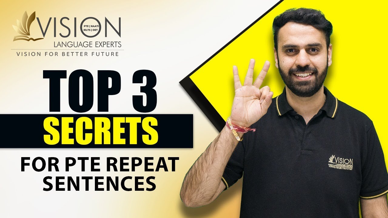 Top 3 Methods to get 90/90 PTE Repeat Sentence | TIPS & STRATEGIES | Vision Language Experts