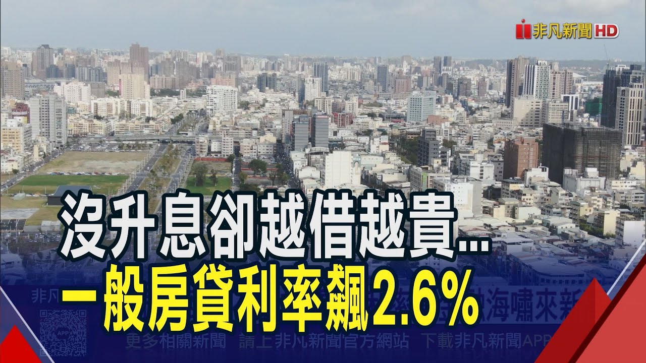 央行沒升息卻越借越貴...一般房貸利率飆上2.6%金融海嘯以來新高 都是