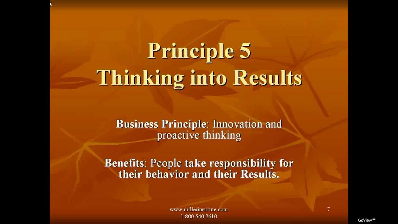 Miller Institute's Thinking Into Results