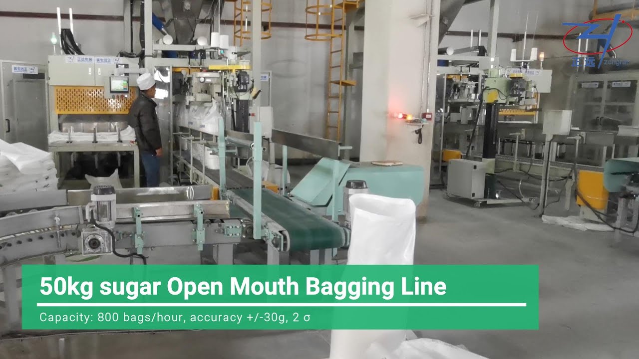 50KG Sugar Auto Bagging and Palletizing line