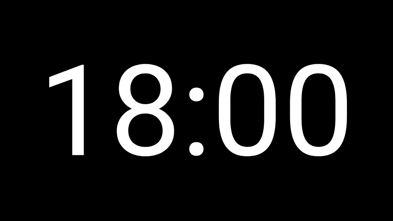 18 Minute Timer | Black Screen | No Music | 5 Second Alarm