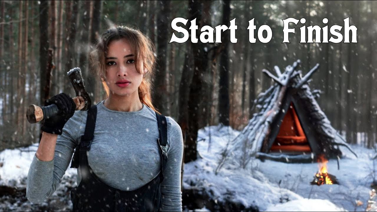 Building a Forest Cabin Alone | From Start to Finish