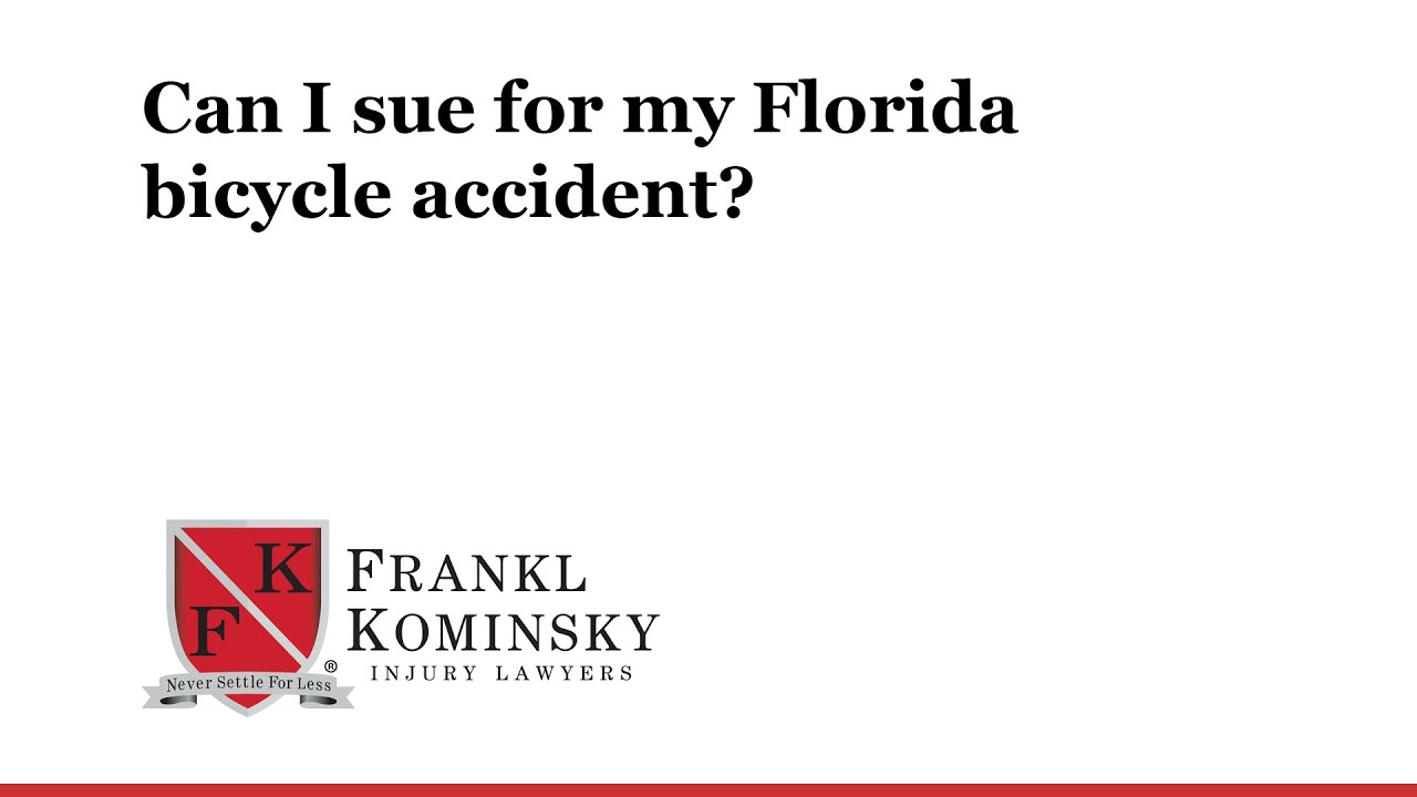 Florida Bicycle Accident Lawyer: Can I sue for my Florida bicycle accident?