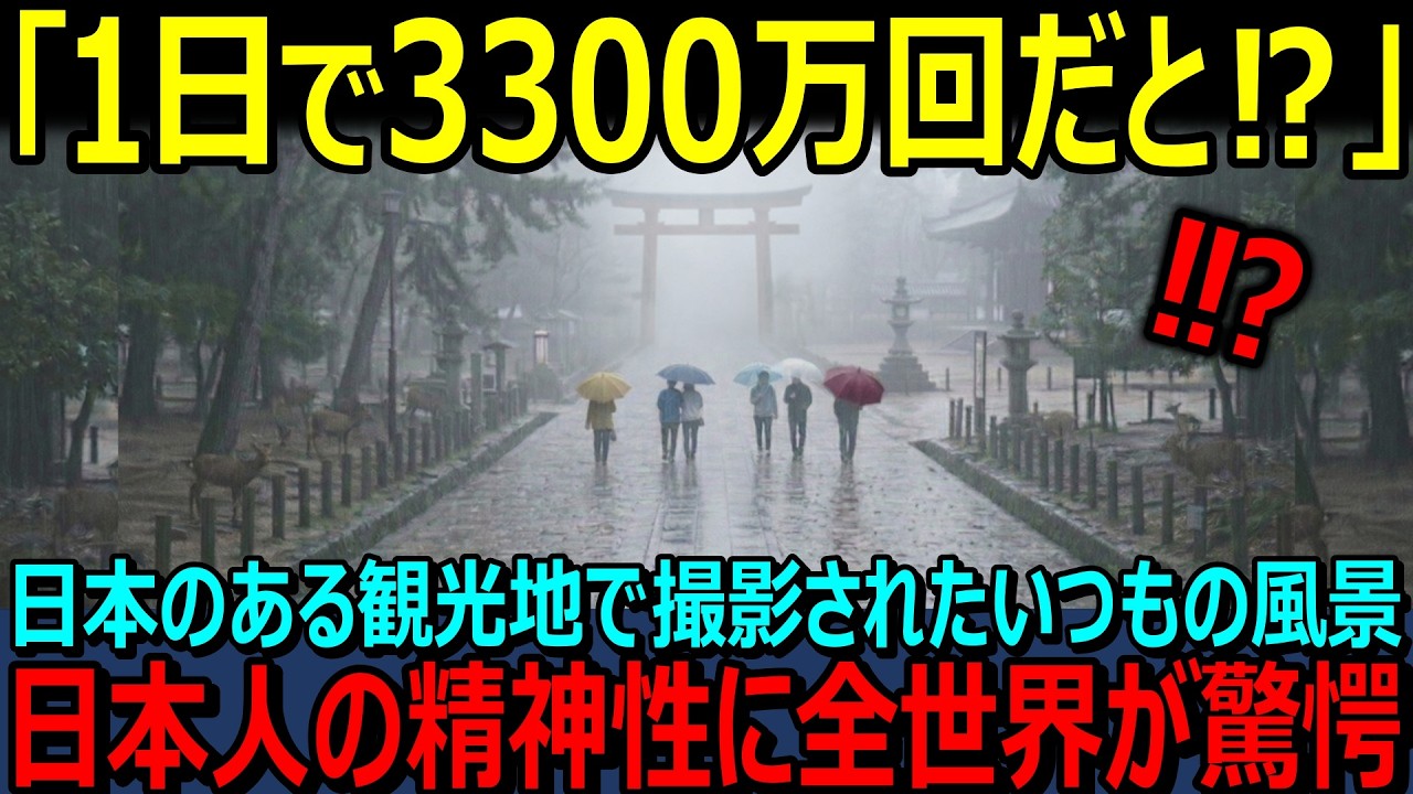 【海外の反応】「こんな光景はありえないだろ！？」日本のある観光地で撮影されたいつも通りの雨の風景が３３００万回再生され大バズり！！全世界が驚愕した日本人の精神性とは&hellip;！？