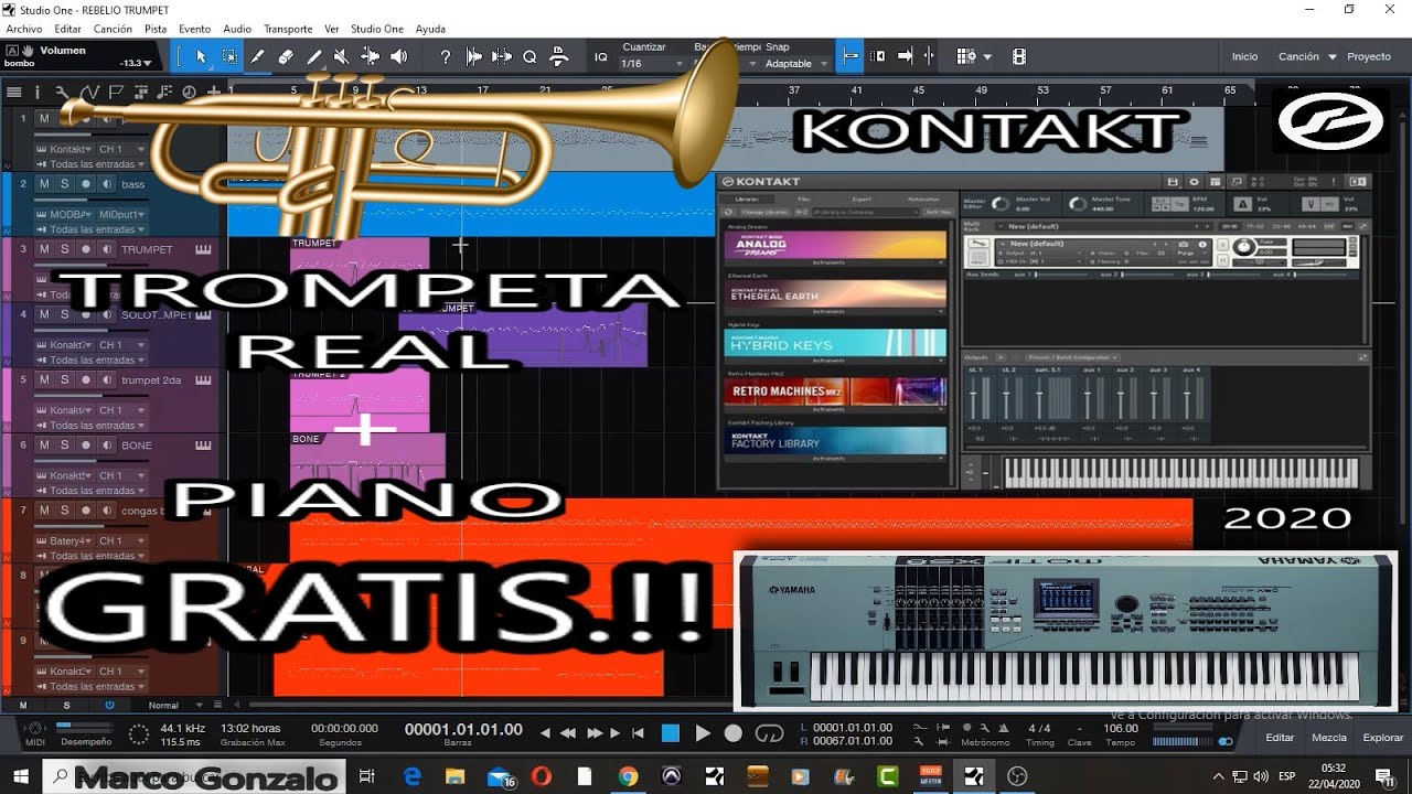 MEJOR TROMPETA REAL!! 🎺+ PIANO 🎹 2023 - (DESCARGA GRATIS.!)    KONTAKT (Sólo de 