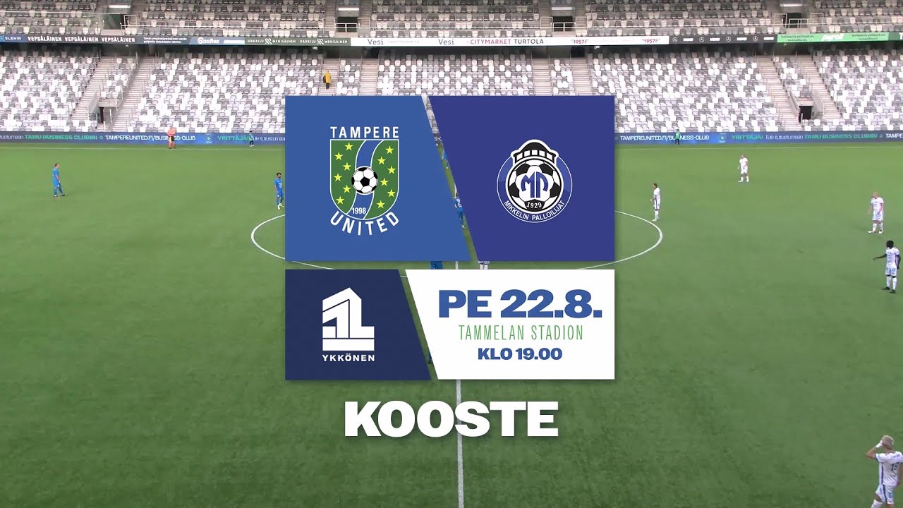 KOOSTE: Tampere United – MP / Ykkönen / 22.8.2025 / Tammelan Stadion