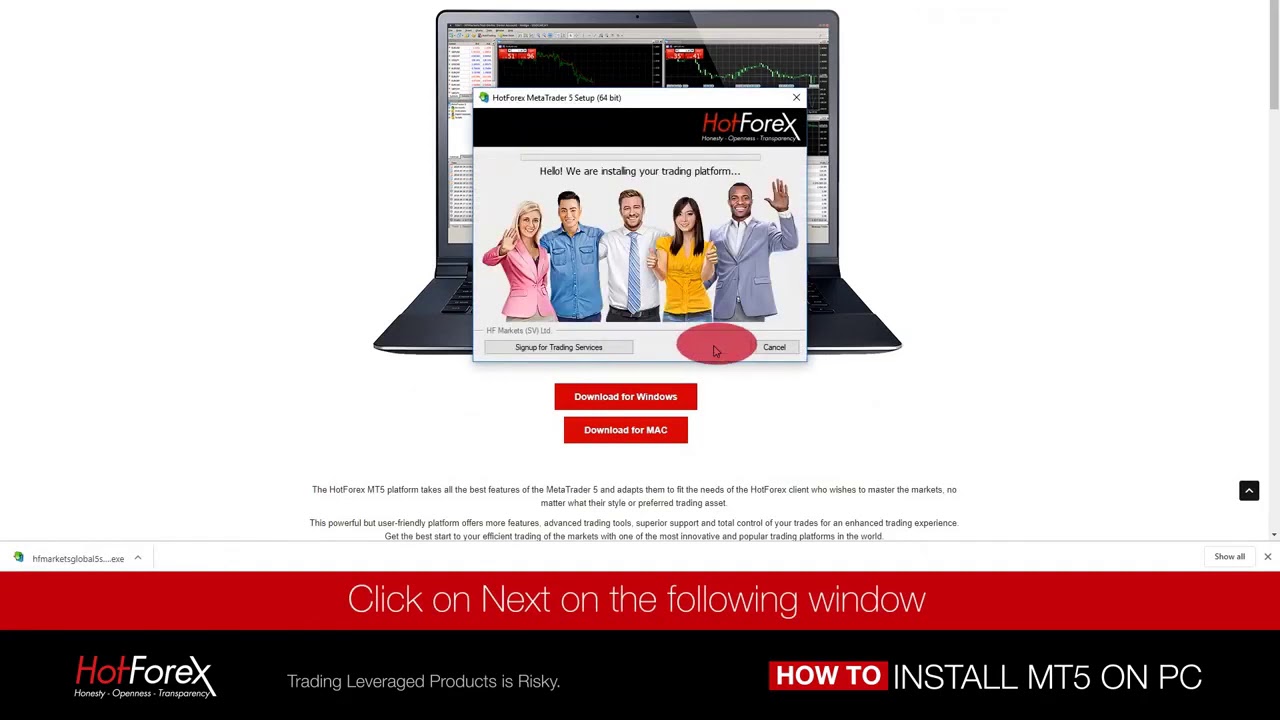 install Hotforex MT5 on Desktop