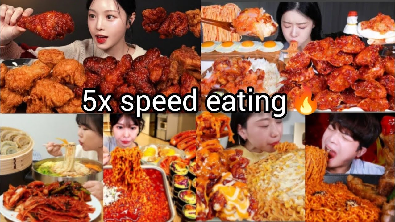 5x speed eating sound | BEST FOOD COMPILATION | ASMR MUKBANG | Satisfying Eating Sound 🔥🥵😱